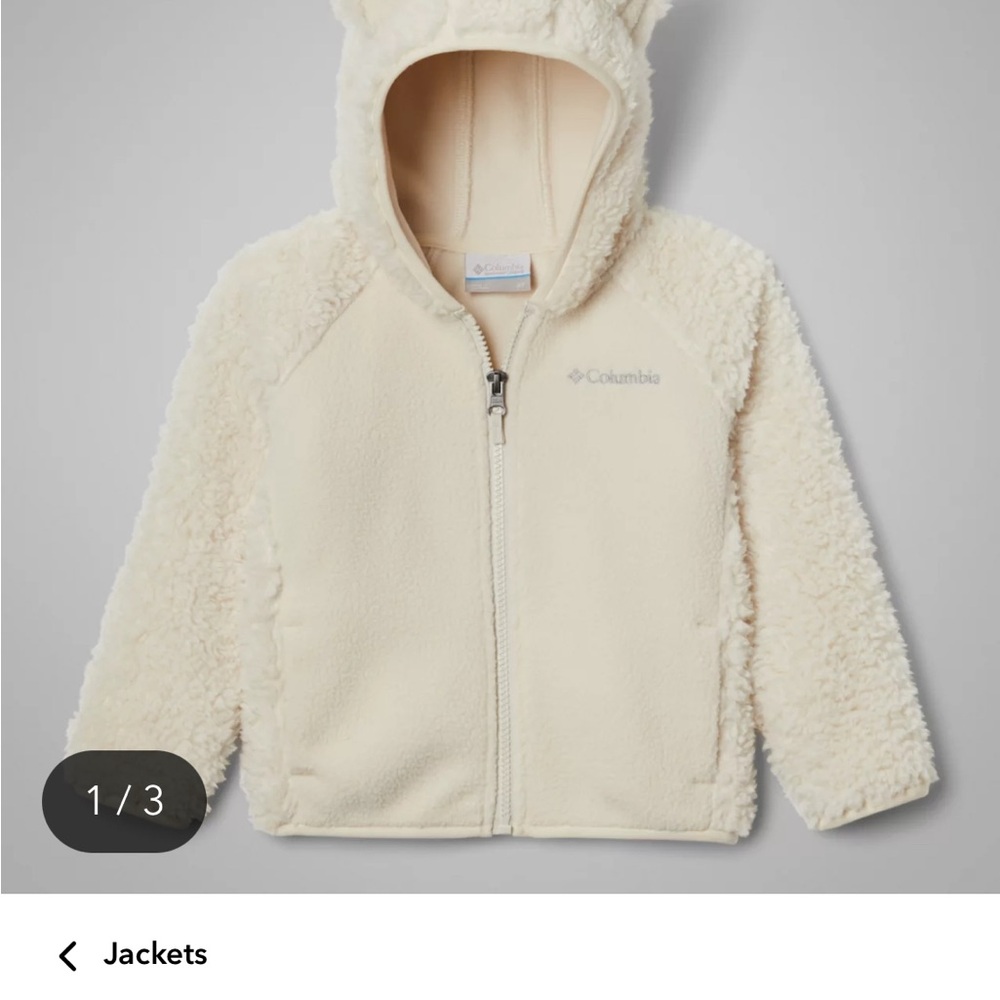 Columbia Off-White Sherpa Fleece Hoodie - Picture 4 of 4